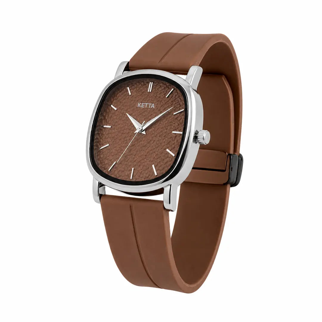 Ketta Horizon Cushion Series | Minimalist Textured Dial with Premium PVC Comfort Strap