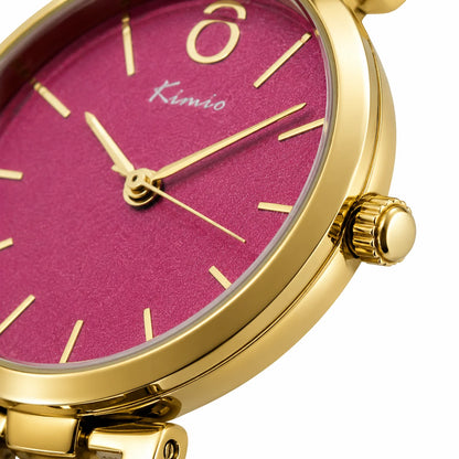 KIMIO Minimalist Edition | Shimmer Dial Open-Link Metallic Bracelet Quartz Watch