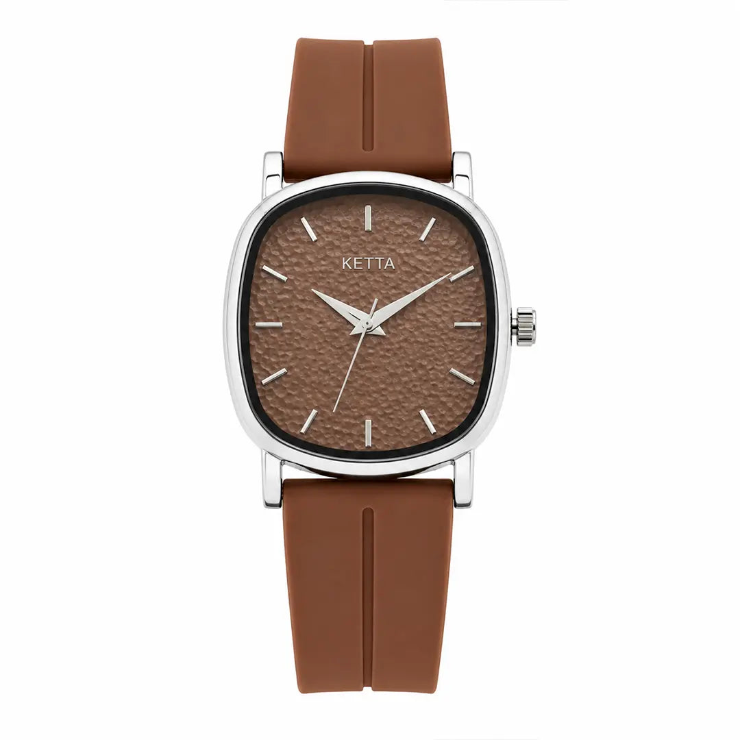 Ketta Horizon Cushion Series | Minimalist Textured Dial with Premium PVC Comfort Strap