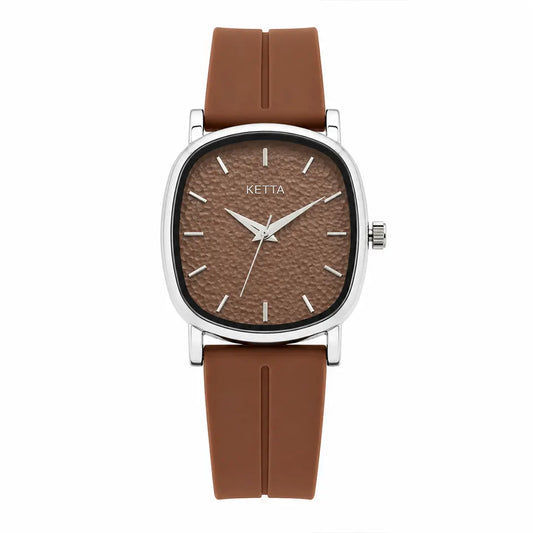 Ketta Horizon Cushion Series | Minimalist Textured Dial with Premium PVC Comfort Strap