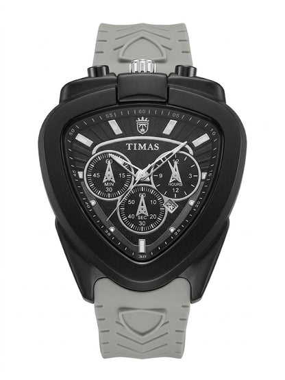 TIMAS Executive Triangular Quartz Chronograph Watch with Navy Blue Strap