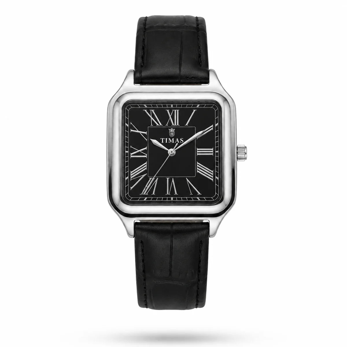 TIMAS Santos-Style Classic Edition | Square Bezel Leather Strap Quartz Watch