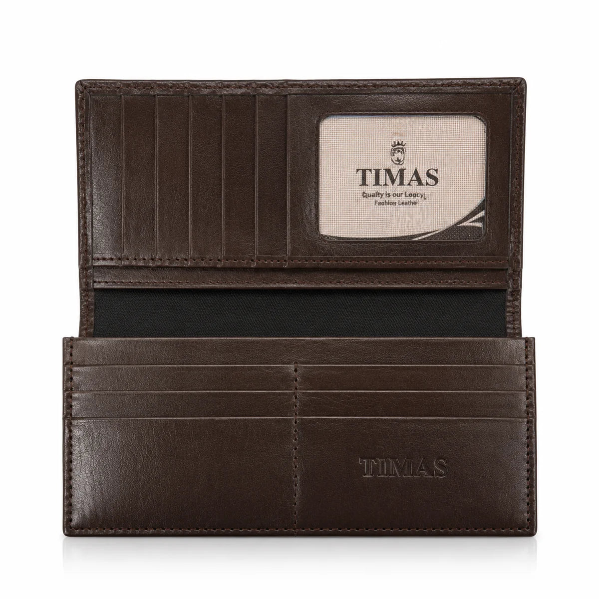 TIMAS Premium Long, Leather Executive Wallet with Wooden Box