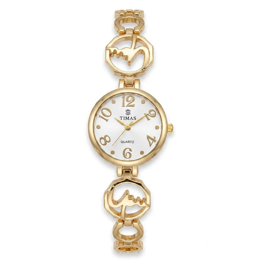 TIMAS Petite Jewelry Edition | Calligraphic Motif Link Bangle Women's Quartz Watch