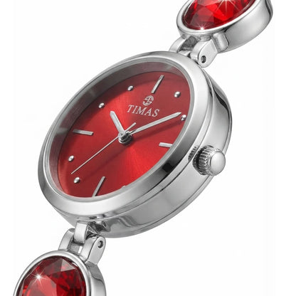 TIMAS Petite Crystal-Gem Edition | Round Gem & Circular Link Women's Jewelry