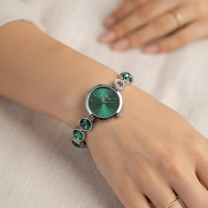 TIMAS Petite Crystal-Gem Edition | Round Gem & Circular Link Women's Jewelry