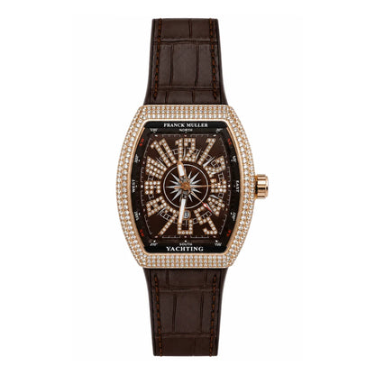 Frank Muller DENVOSI Luxury Tonneau Edition | Crystal Pave Bezel & Compass Dial Quartz Watch