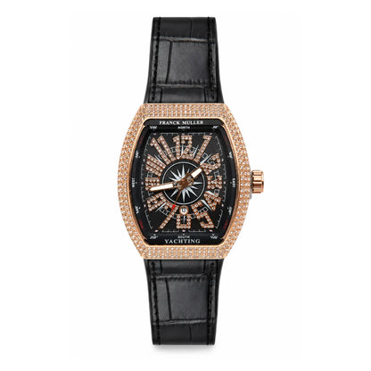 Frank Muller DENVOSI Luxury Tonneau Edition | Crystal Pave Bezel & Compass Dial Quartz Watch