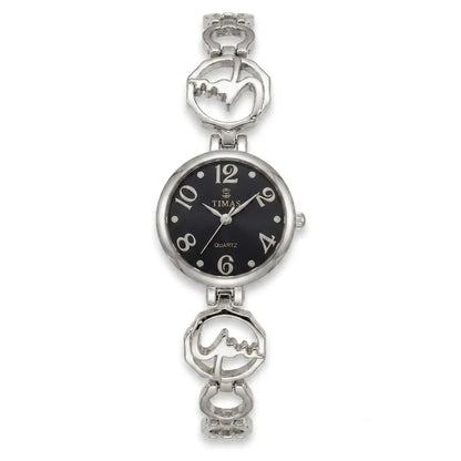 TIMAS Petite Jewelry Edition | Calligraphic Motif Link Bangle Women's Quartz Watch