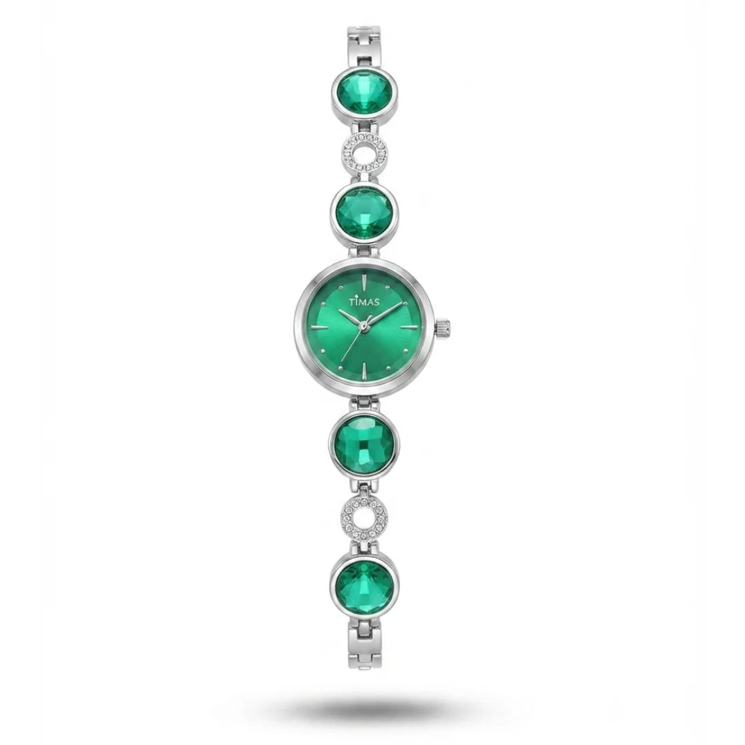 TIMAS Petite Crystal-Gem Edition | Round Gem & Circular Link Women's Jewelry