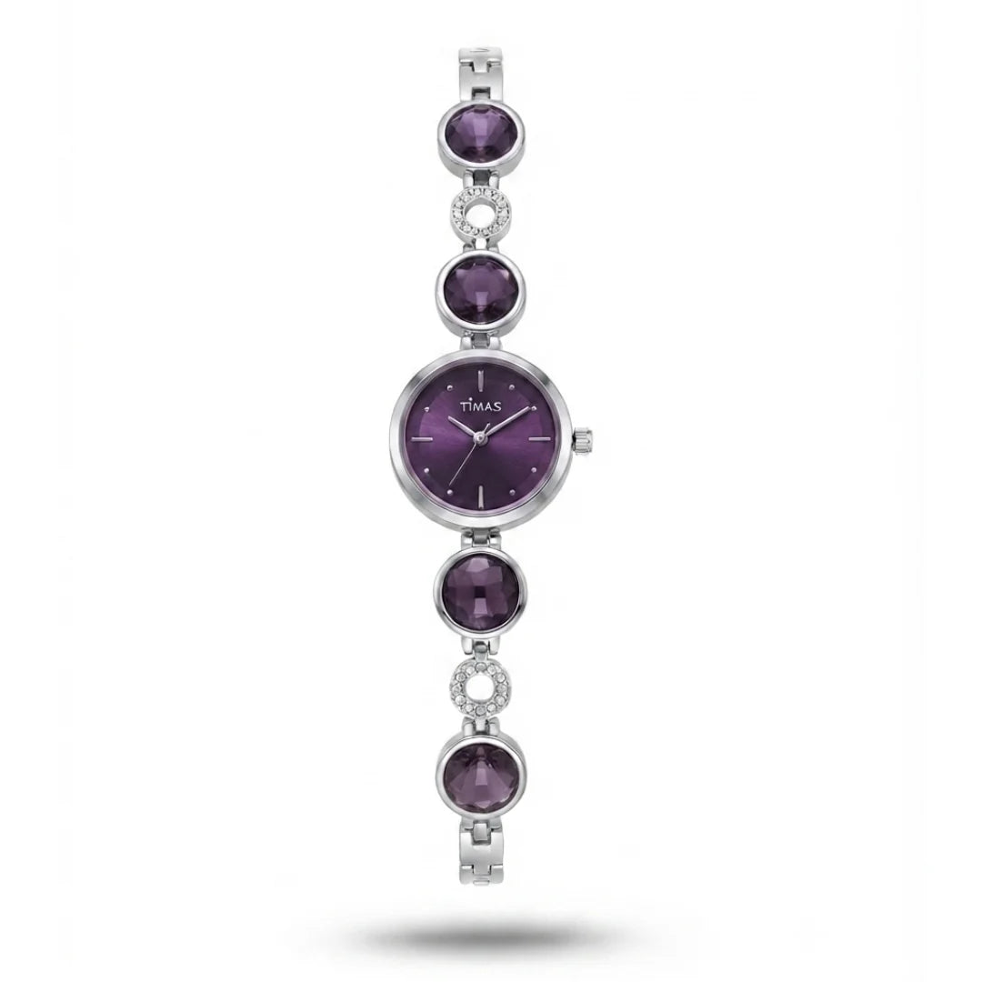 TIMAS Petite Crystal-Gem Edition | Round Gem & Circular Link Women's Jewelry