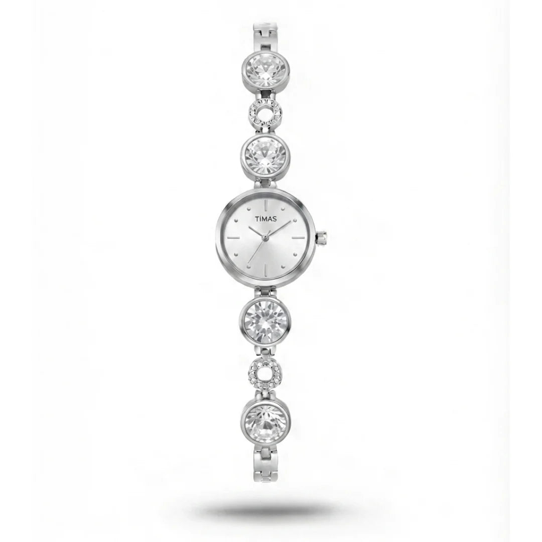 TIMAS Petite Crystal-Gem Edition | Round Gem & Circular Link Women's Jewelry