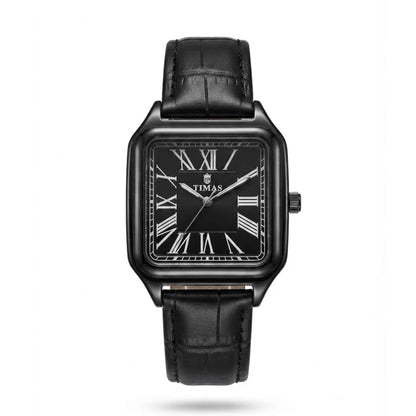 TIMAS Santos-Style Classic Edition | Square Bezel Leather Strap Quartz Watch