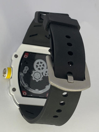REACHER Luxury Sport | White Ceramic Skeleton Dial & Rubber Strap