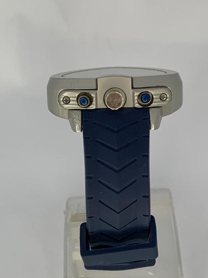 TIMAS Executive Triangular Quartz Chronograph Watch with Navy Blue Strap