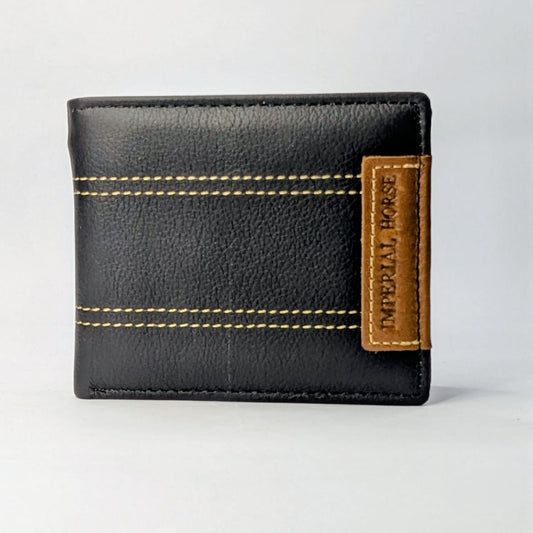 Premium Genuine Leather Men’s Wallet – Black | Stylish Bifold Wallet with Card & Cash Slots