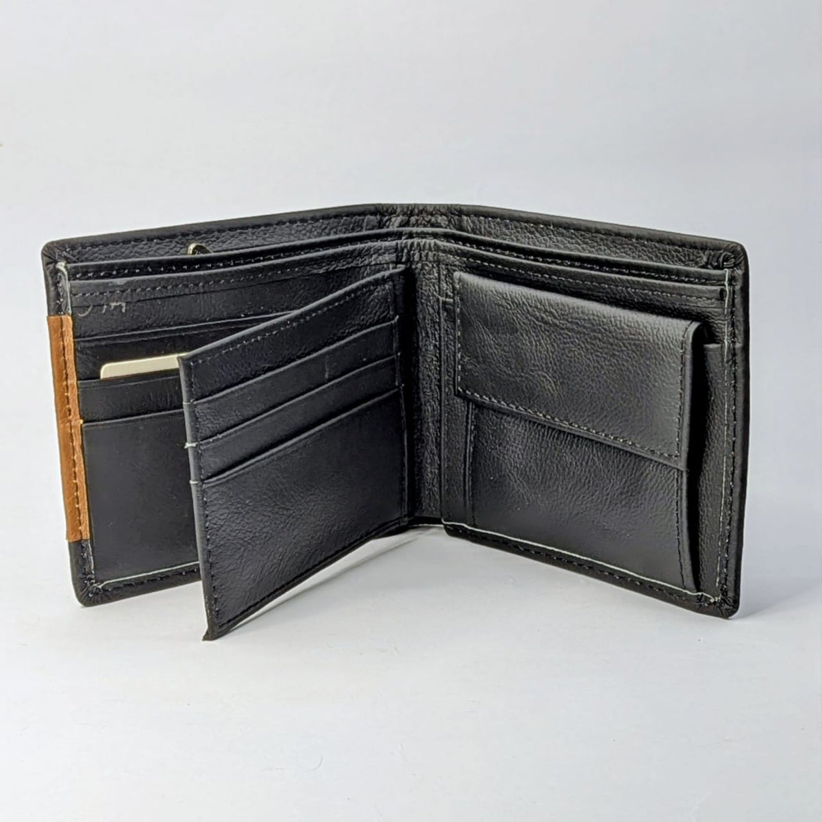 Premium Genuine Leather Men’s Wallet – Black | Stylish Bifold Wallet with Card & Cash Slots