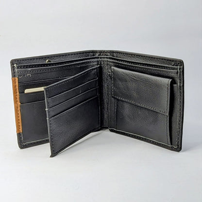 Premium Genuine Leather Men’s Wallet – Black | Stylish Bifold Wallet with Card & Cash Slots
