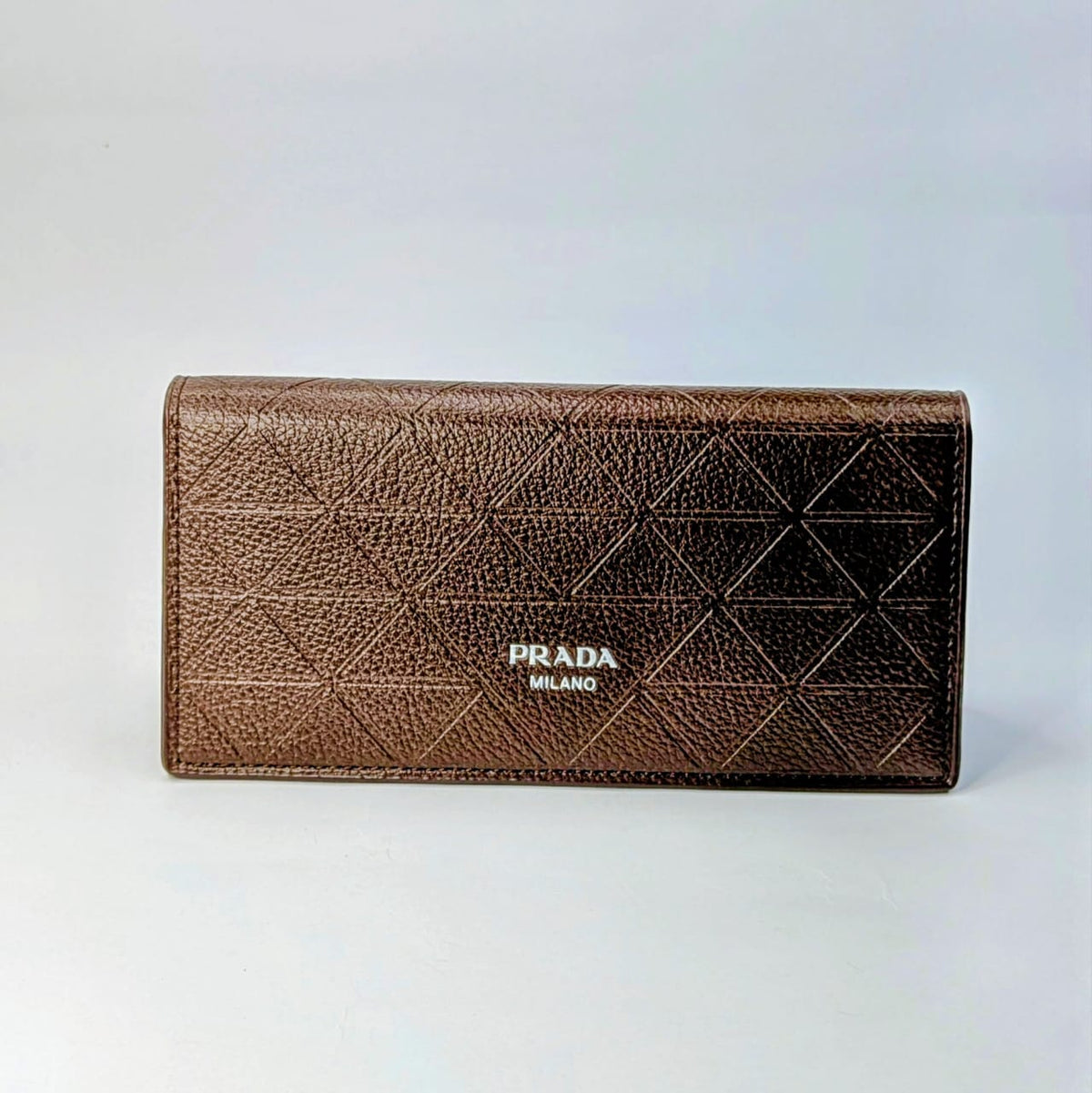 Premium Textured Leather Long Wallet – Brown | Elegant Bi-Fold Men’s Wallet