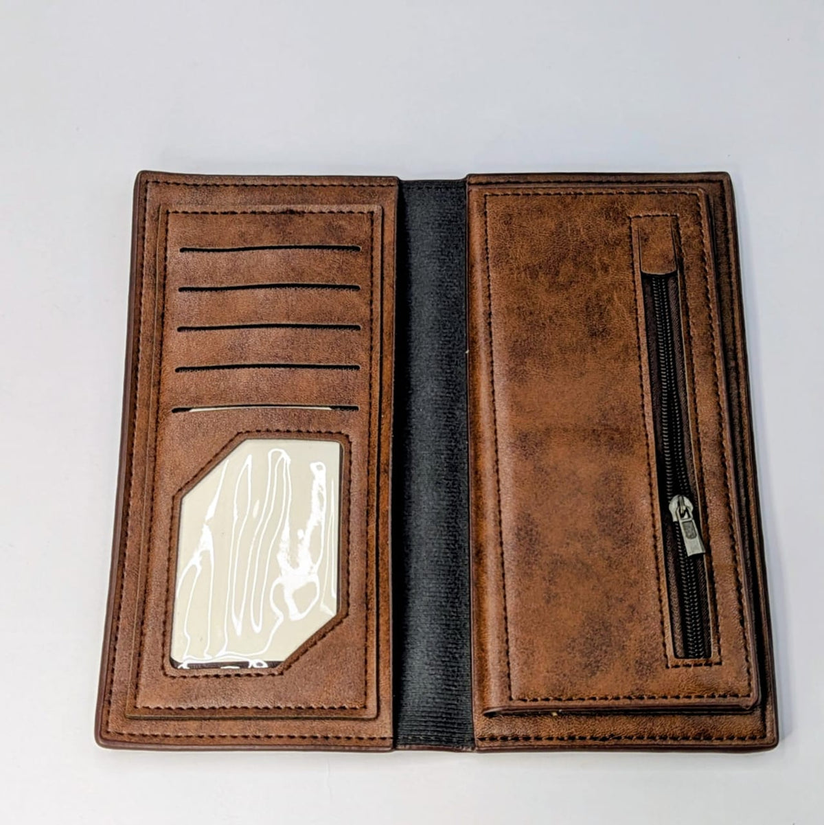 Gucci-Style Premium Brown Long Leather Wallet | Multiple Card Slots & Cash Holder