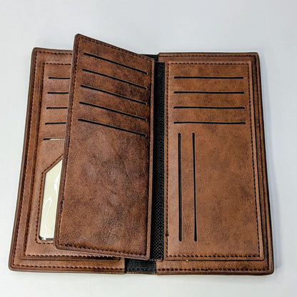 Gucci-Style Premium Brown Long Leather Wallet | Multiple Card Slots & Cash Holder