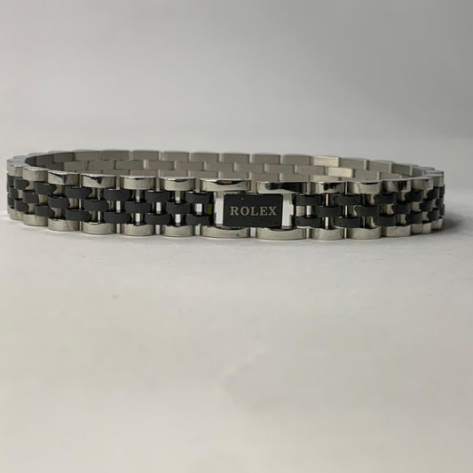 Rolex Interlocking Series | Woven Franco Mesh Bracelet with Engraved Circular Crest
