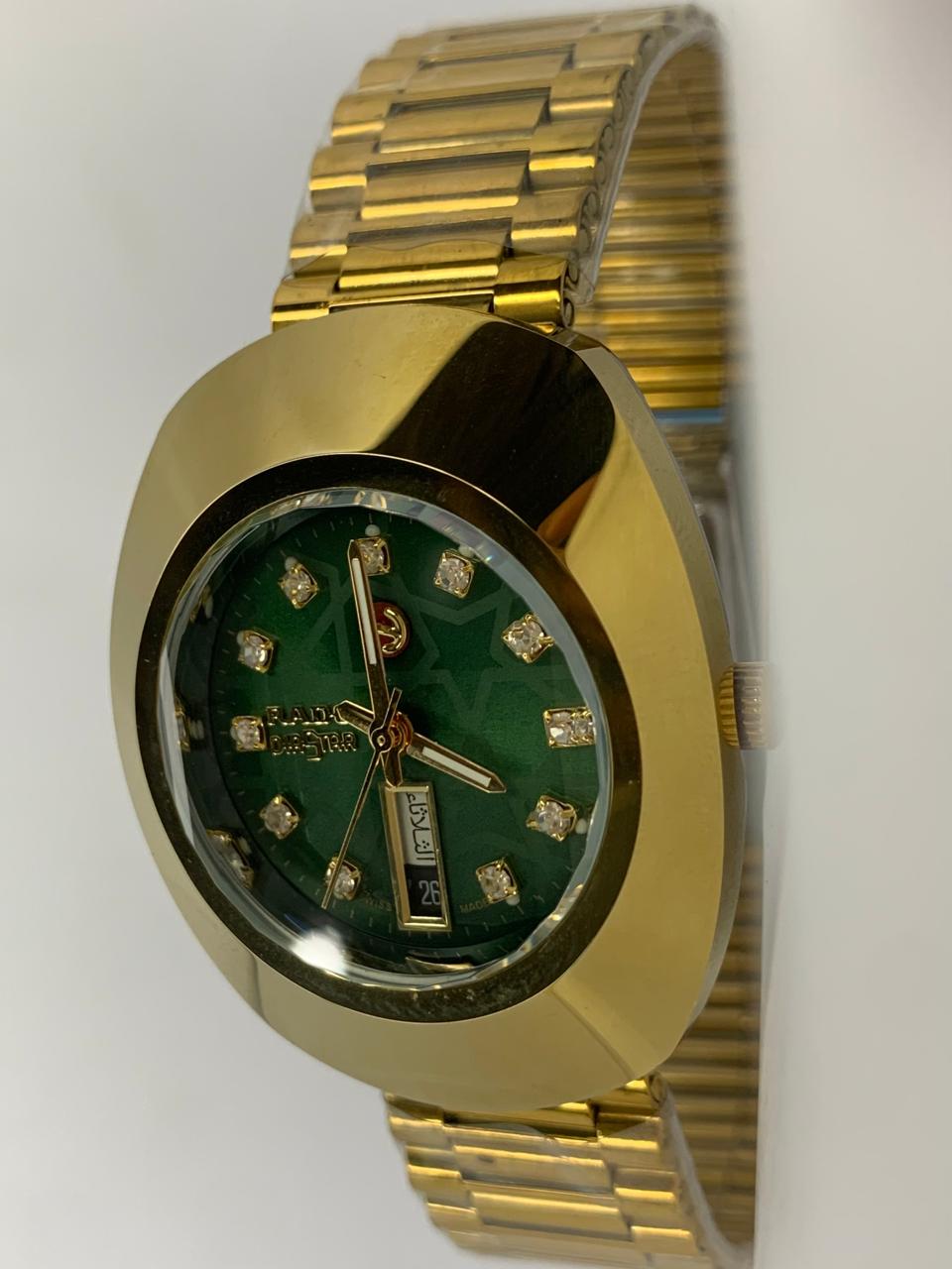 RADO DiaStar Vintage Style | Gold Shield Automatic Watch with Arabic Day-Date