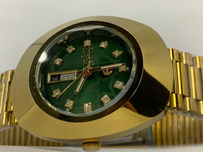 RADO DiaStar Vintage Style | Gold Shield Automatic Watch with Arabic Day-Date