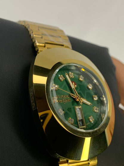 RADO DiaStar Vintage Style | Gold Shield Automatic Watch with Arabic Day-Date