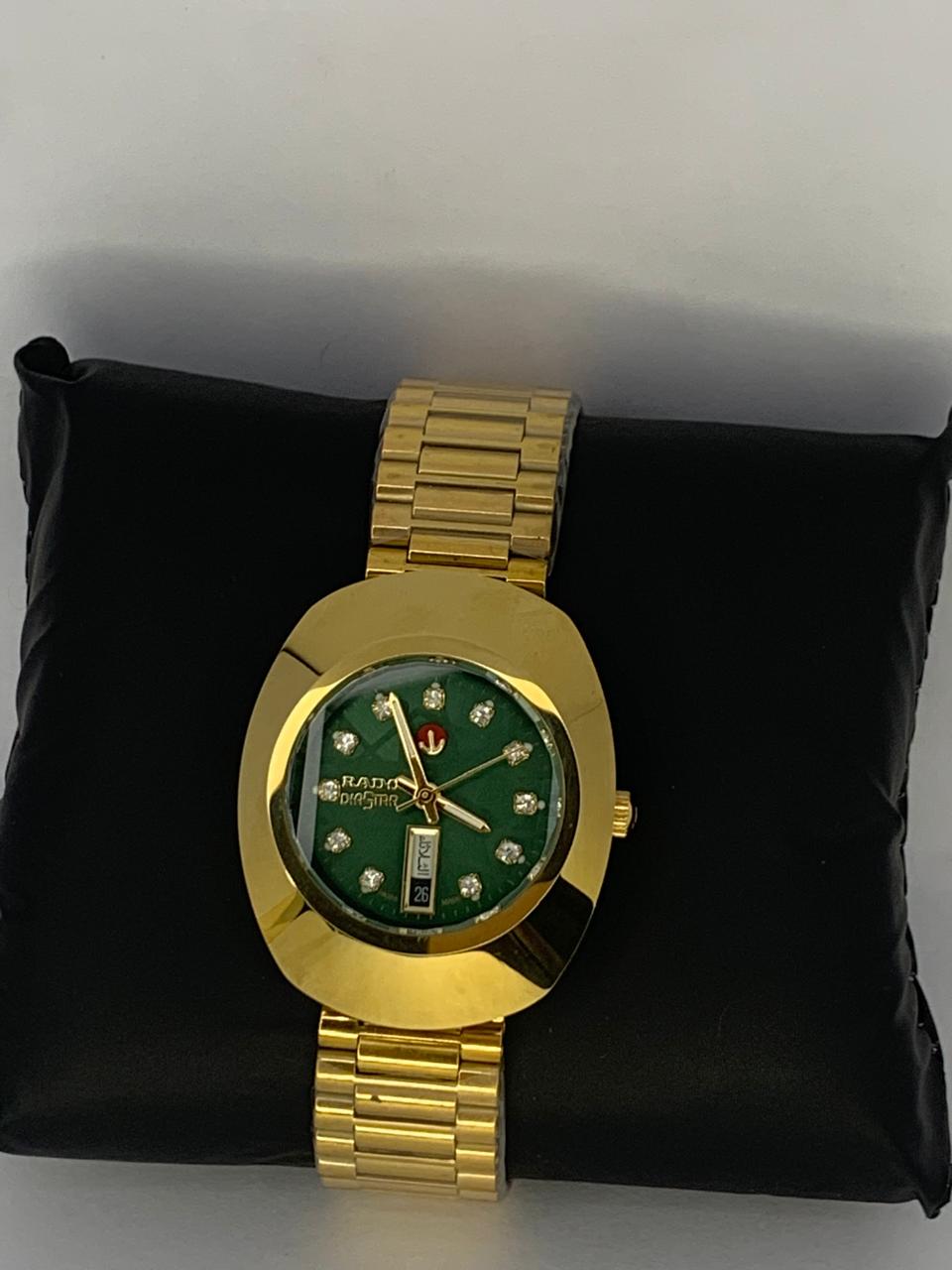 RADO DiaStar Vintage Style | Gold Shield Automatic Watch with Arabic Day-Date