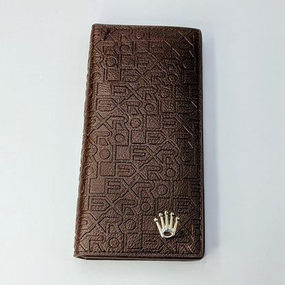 Premium Brown Embossed Leather Long Wallet – Luxury Men’s Wallet with Multiple Card & Cash