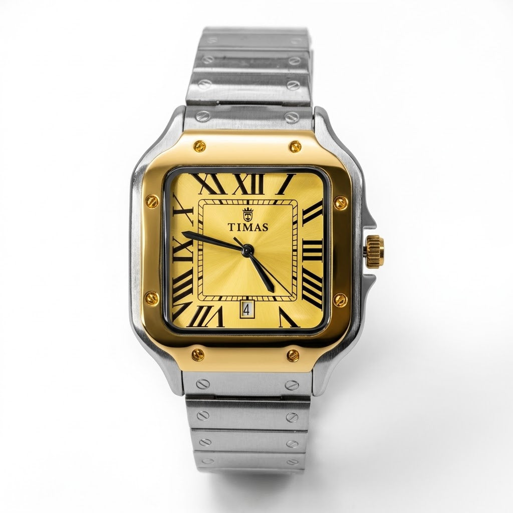 Timas Santos Dumont Inspired | Iconic Square Dial Stainless Steel Quartz Watch